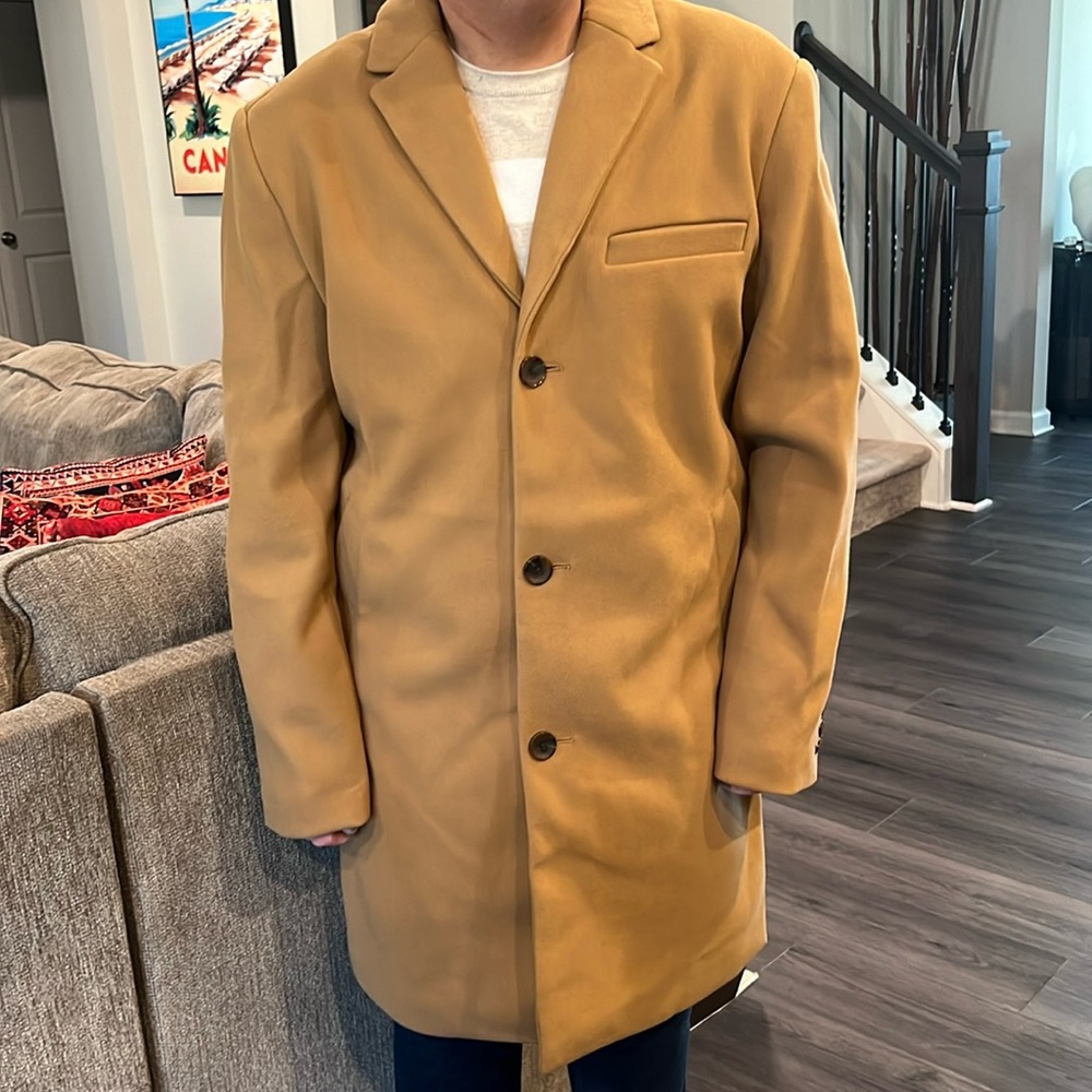 New with Tags Old Navy Large Topcoat Jacket Coat Wool Acacia Mens Lined